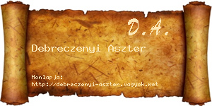 Debreczenyi Aszter névjegykártya